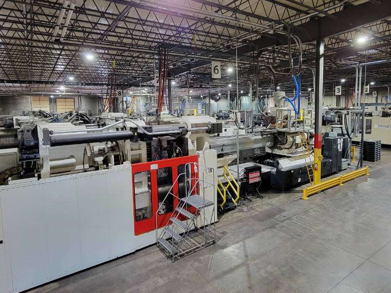 Overall picture of factory floor and manufacturing equipment.